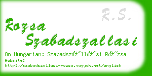 rozsa szabadszallasi business card